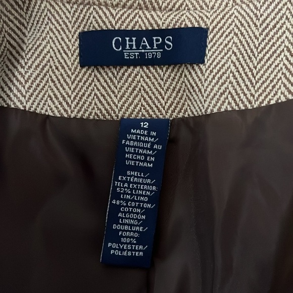 CHAPS Single Breast Herringbone Lined Blazer - Picture 11 of 13